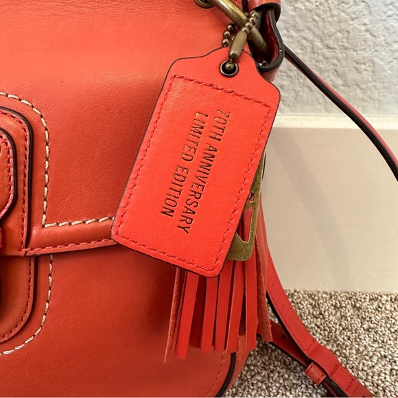 Coach Leather Willis Legacy Crossbody 19132 Vermillion Orange 70th Anniversary - Picture 8 of 12